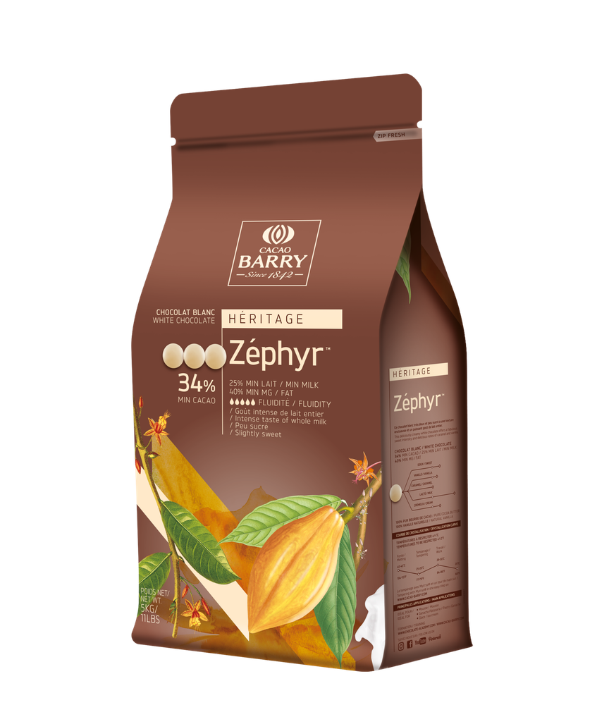 Шоколад Cacao Barry ZEPHYR Белый 34.0% (Пакет 1 кг)