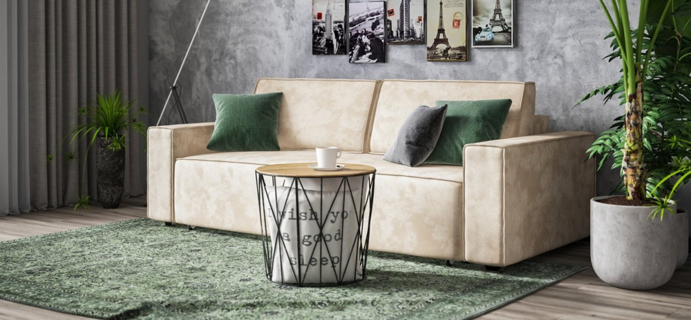 Диван Норд Велюр Алькантара пепел