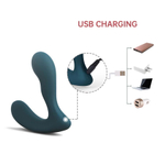 Темно-бирюзовый вибромассажер простаты Solstice X (Цвет: бирюзовый)