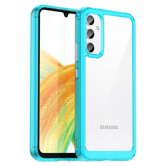 Усиленный чехол с мягкими рамками бирюзового цвета для Samsung Galaxy A34 5G, мягкий отклик кнопок