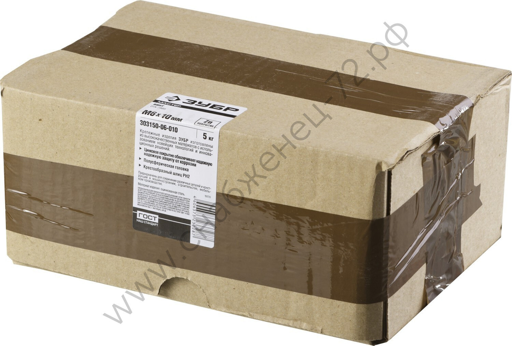 ЗУБР DIN 7985 M6 x 10 мм, кл. пр. 4.8, винт с полусферической головкой, цинк, 5 кг (303150-06-010)