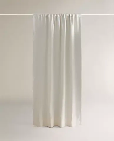 ZARA HOME ЛЬНЯНАЯ ШТОРА БЛЭКАУТ, БЕЛЫЙ
