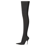 Balenciaga Knife 110mm Over The Knee Boots "Black Matte Spandex" Women"s
