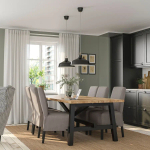 Стол+6 стульев - SKOGSTA / BERGMUND IKEA/ СКОГСТА/БЕРГМУНД ИКЕА, 235х100 см, серый/коричневый