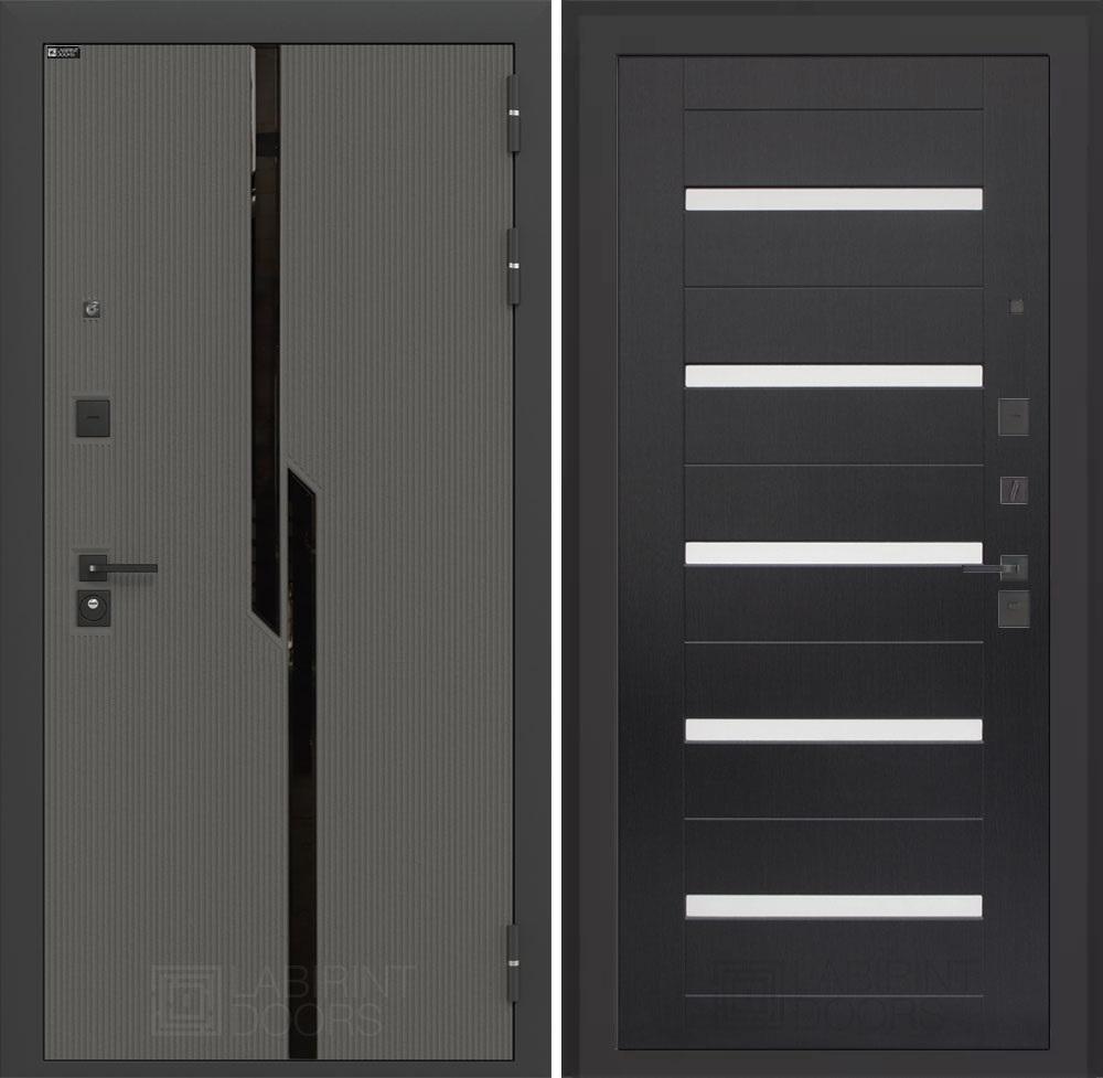 Дверь входная Лабиринт CARBON 01 Венге , стекло белое  металлическая