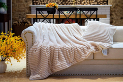 Плед 160x220 Sofi De MarkO Полоса бежевый