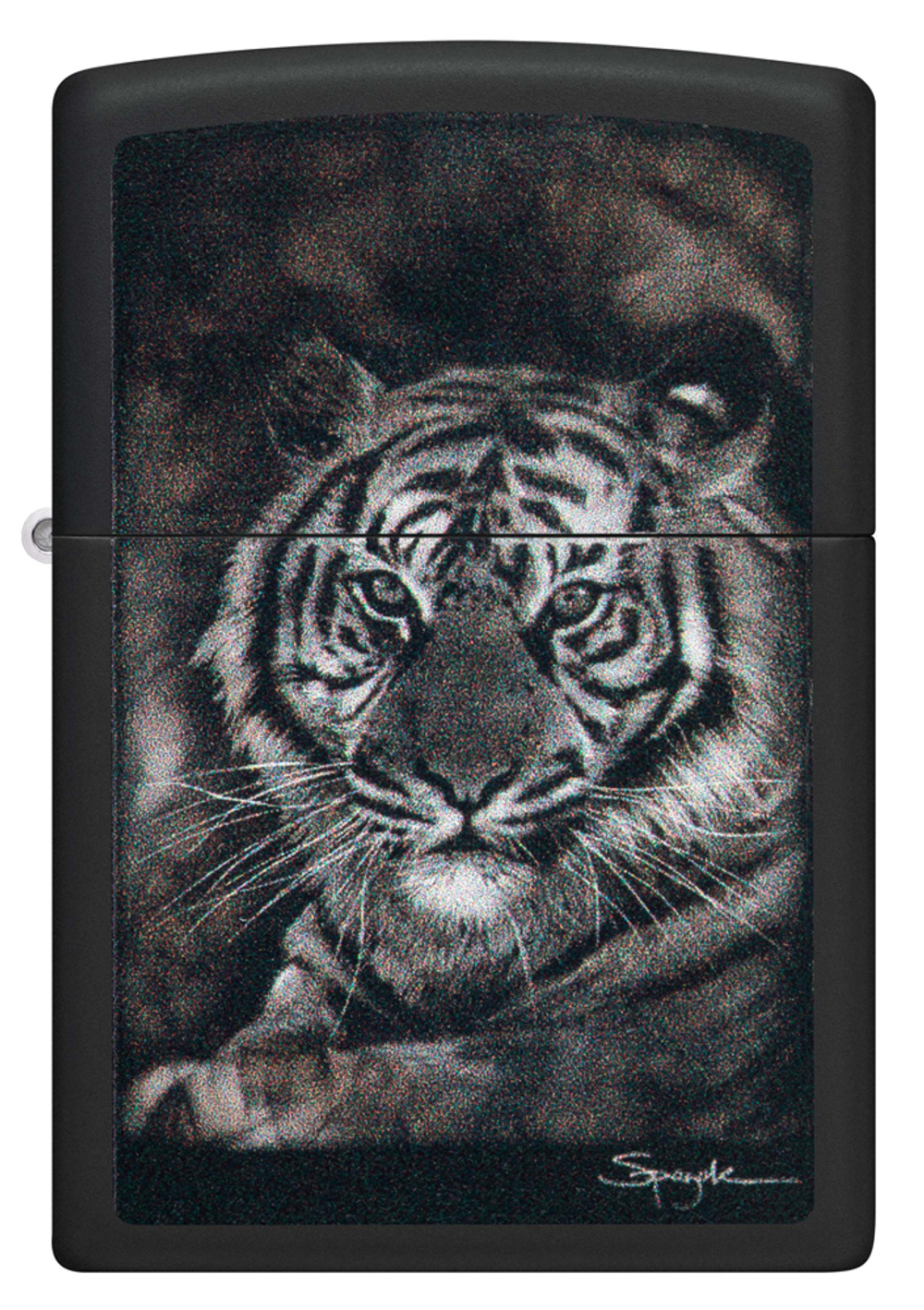 Зажигалка Zippo Spazuk Design с покрытием Black Matte, латунь/сталь, чёрная, матовая, 38x13x57 мм
