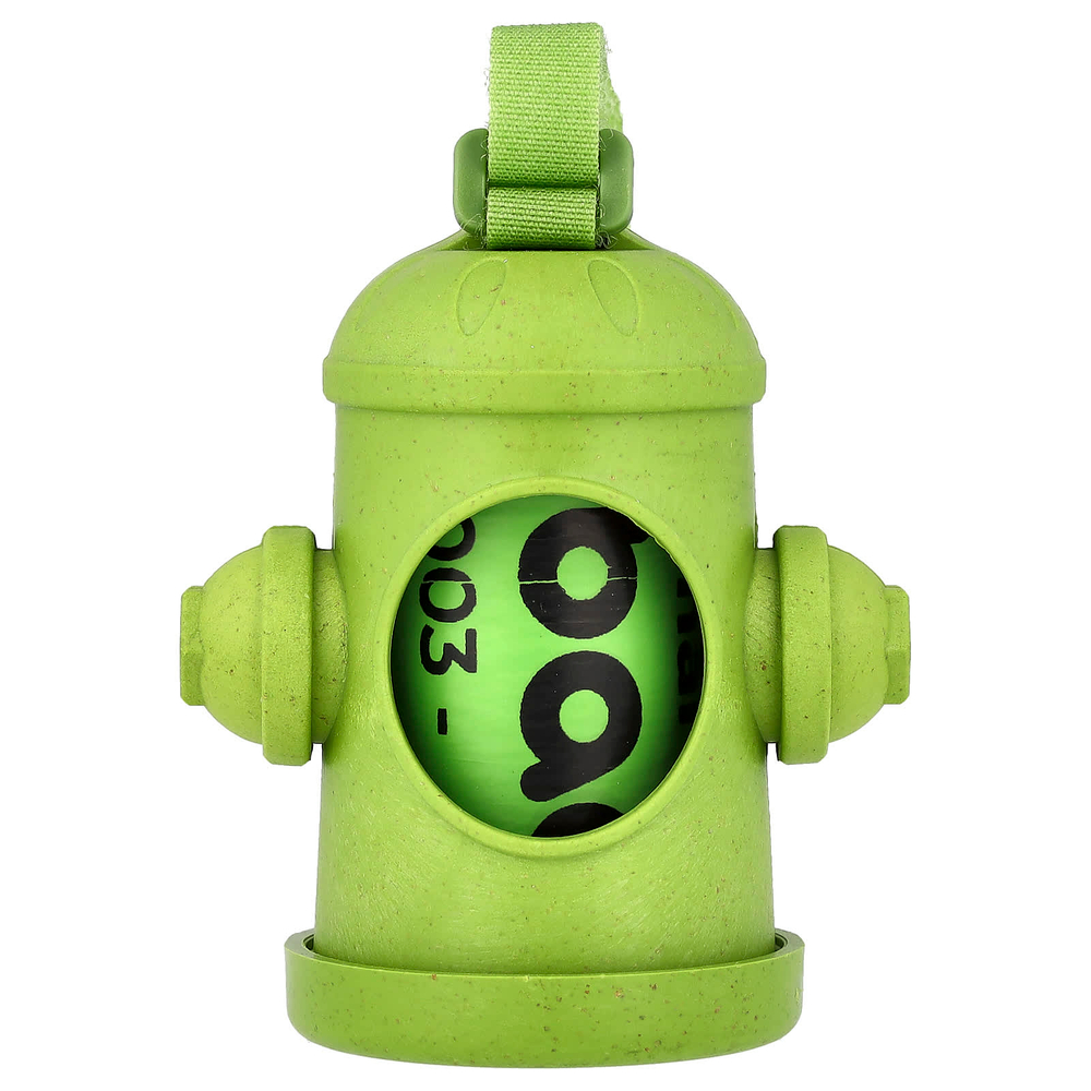 Original Poop Bags, дозатор, зеленый, без запаха, 1 дозатор, 15 пакетиков