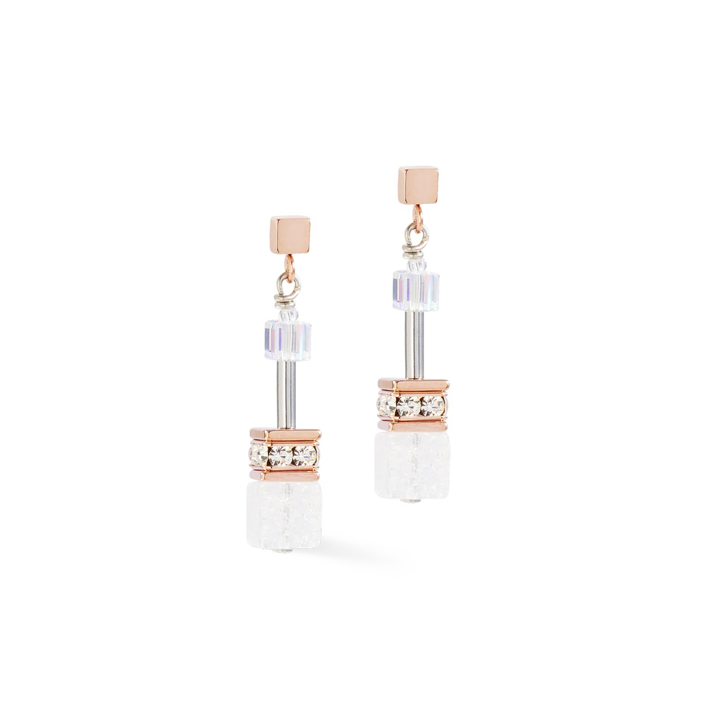Серьги Coeur de Lion White-Rose Gold 3018/21-1425