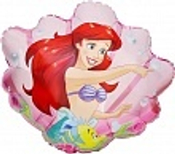 Шар (25""/64 см) Фигура, Ракушка, Русалочка Ариэль, 1 шт. Г172