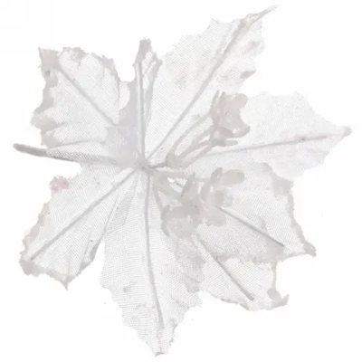 Украшение новогоднее «Пуансеттия-Вуаль» 15 см, Белый