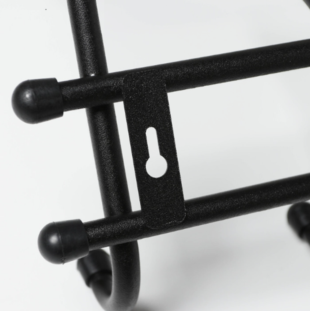 ВЕШАЛКА НАСТЕННАЯ С ПОЛКОЙ КОМФОРТ 5 КРЮЧКОВ ЧЕРНЫЙ ВНК52