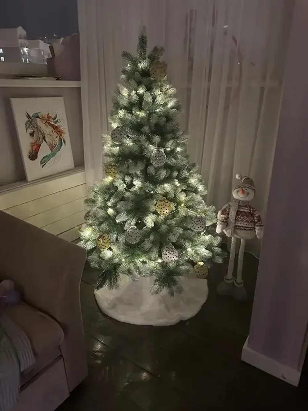 Ель искусственная «Русская Императрица голубая с белыми кончиками» (Литая хвоя) 270 см / 2,7 м