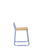 Tinn Стул из ясеневого шпона с синей металлической конструкцией