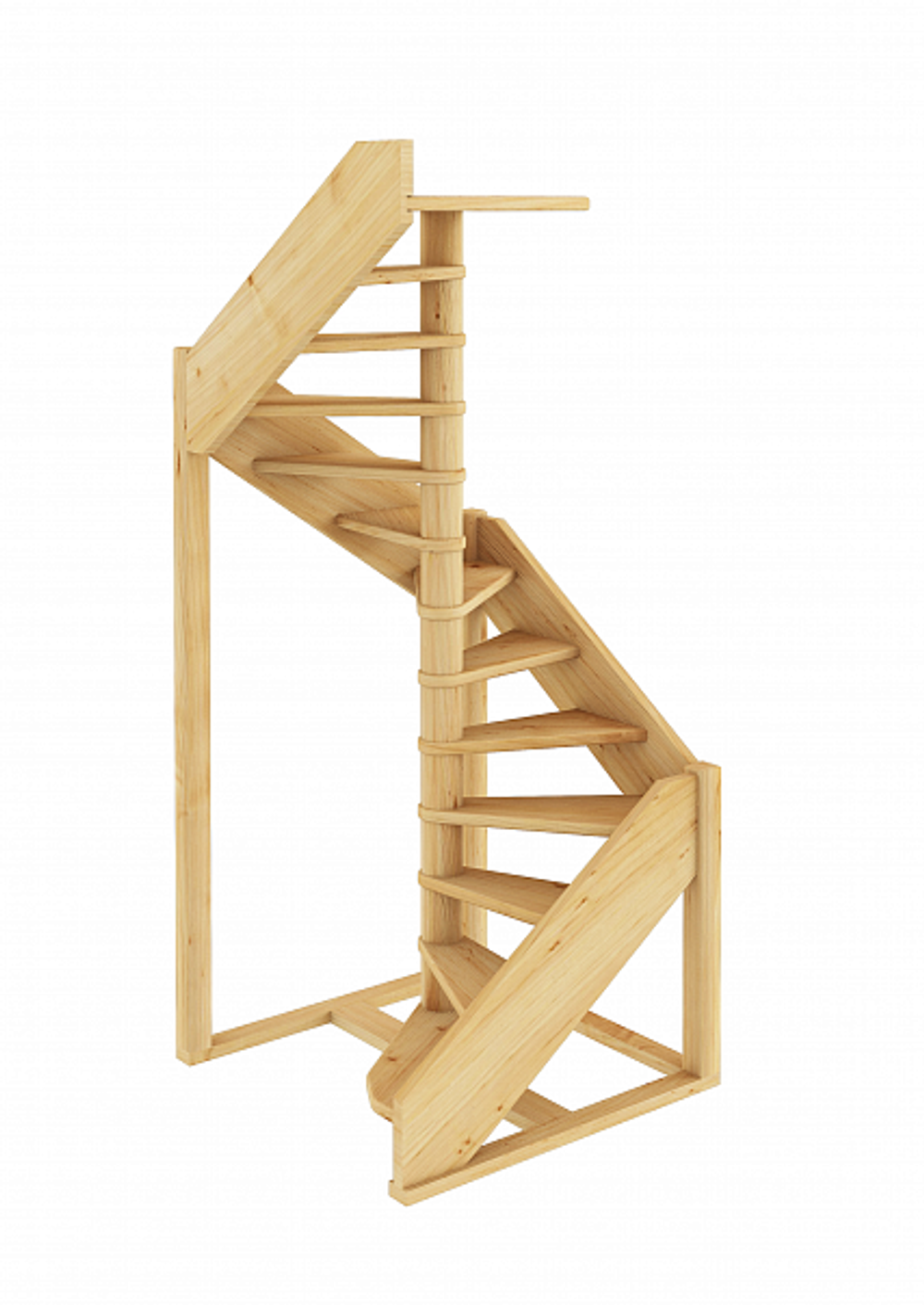 Лестница на второй этаж ЛC-1.2хм Левая под покраску