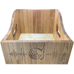 Ящик кейс органайзер из натурального ясеня для хранения до 120 виниловых пластинок (LUXBOX)