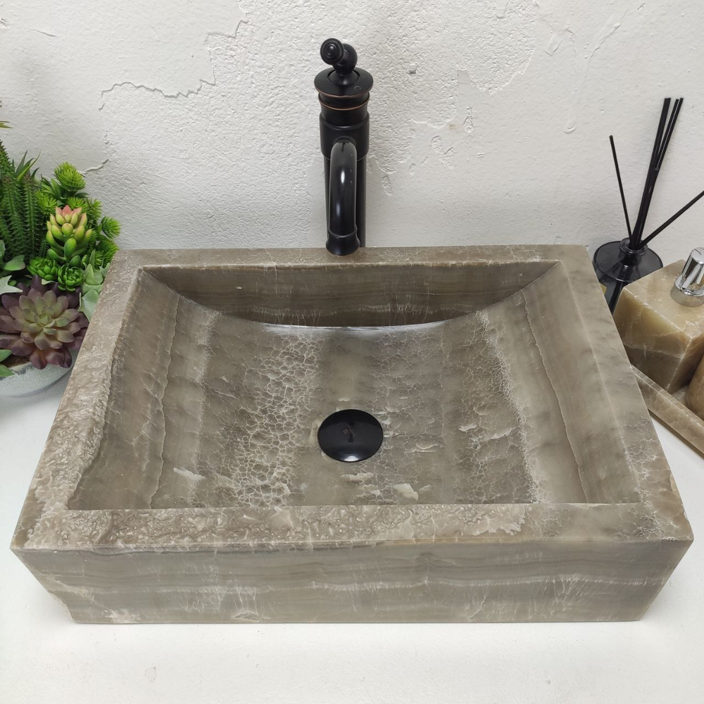 Раковина из оникса Prau Grey Kecil OP-61543 50*35*14