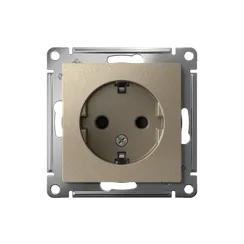 Розетка 1-м СП AtlasDesign 16А IP20 с заземл. защ. шторки механизм шампань SE ATN000545