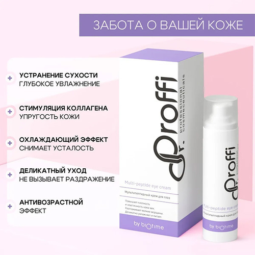 Мультипептидный крем для интенсивного ухода за нежной кожей вокруг глаз Doctor Proffi by Biotime Multi-Peptide Eye Cream 30мл