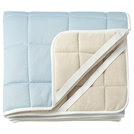 IKEA KEJSAROLVON  (ИКЕА КЕЙСАРОЛВОН)  -  Наматрасник, бежево-голубой, 160x200 см