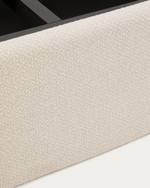 Основание кровати Nelzi из шенилла цвета экрю для матраса 90 x 200 см