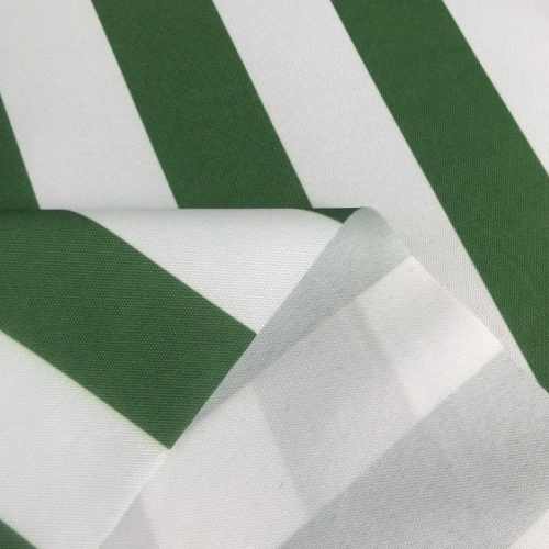 Оксфорд 240 D ткань тентовая водоотталкивающая, ПОЛОСКА бело-зеленая