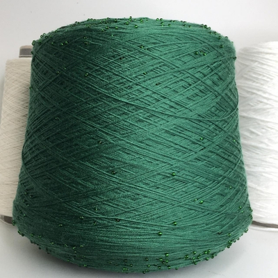 PERLINE merino - Luxury selection by Ri.Go; 100% меринос, бисер; 400м/100гр; цвет нити изумруд, бисер зелёный