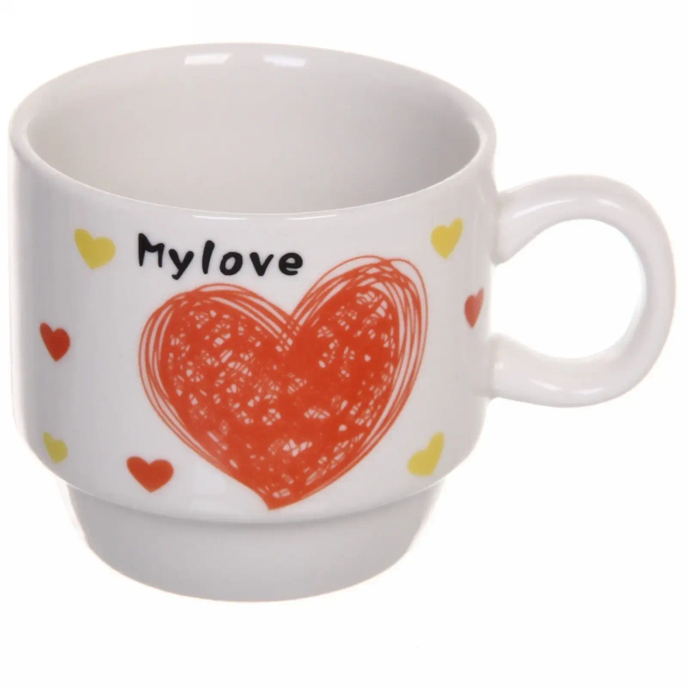 Набор кружек на стойке 200мл «Сердечки»