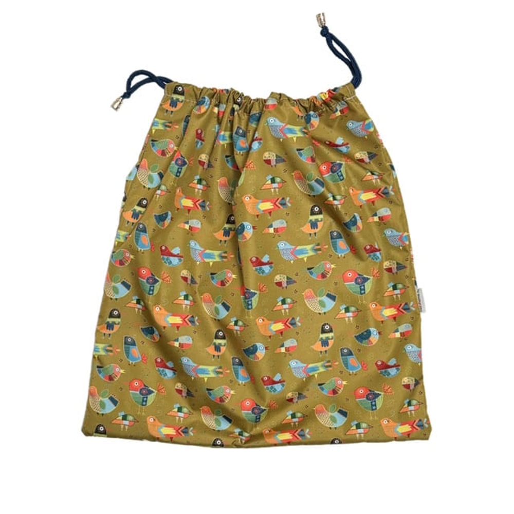 Мешок для хранения вещей "Райские птицы", фон тиффани, на шнурке, 30х30 см