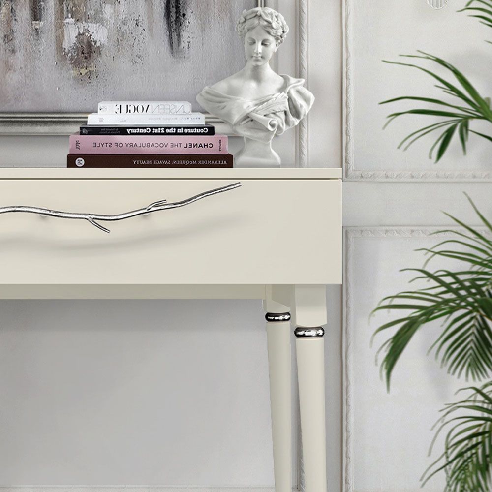 Консоль Арт Колор matte Классик Сильвер Кремовый белый матовый