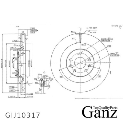 Диск тормозной передний с покрытием TIGGO 5 2.0 л, 136 л.с. 2016-2020 год GANZ GIJ10317