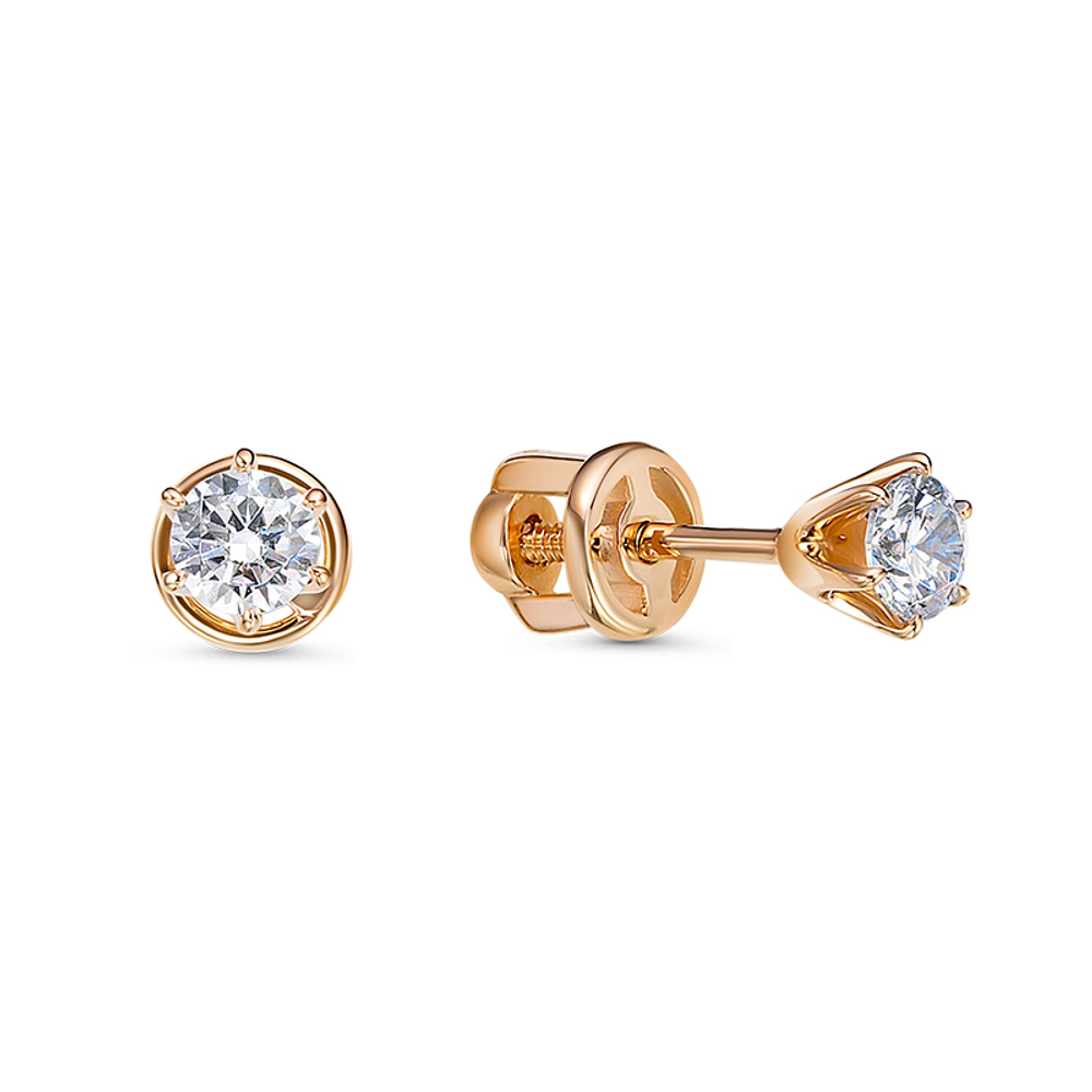 Серьги из золота 585 пробы с Фианит