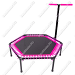 Каркасный батут с Т-образной ручкой, розовый, диаметр 4 фт, шестиугольный