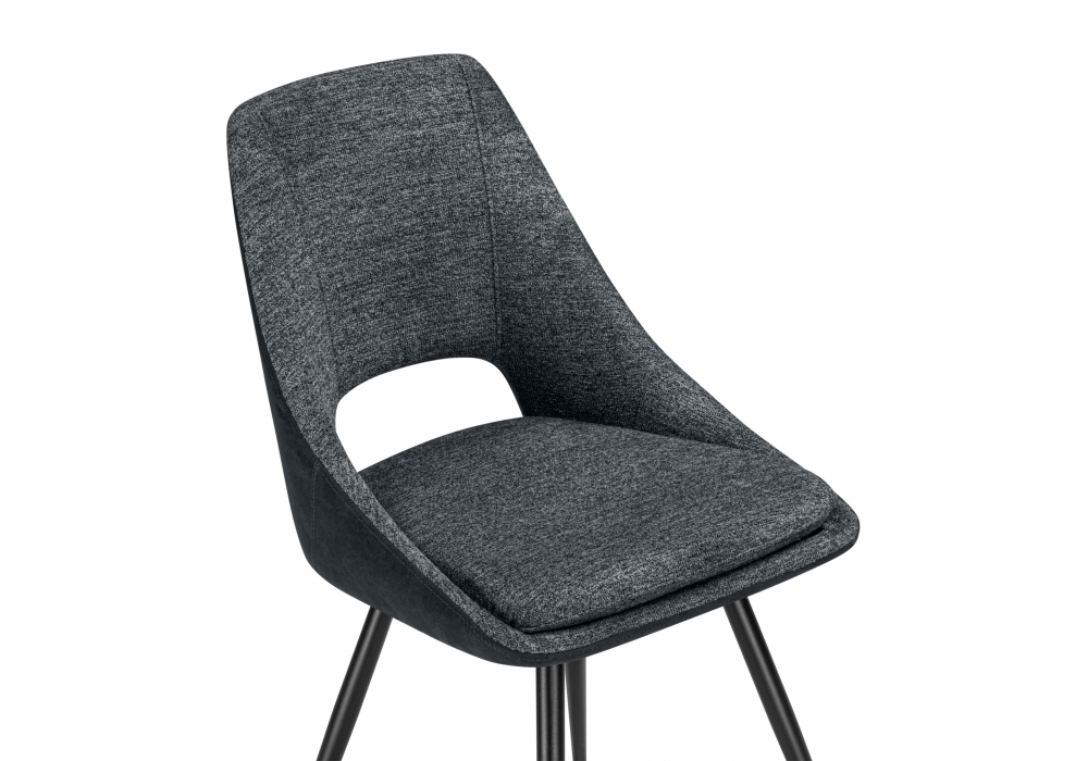 Стул на металлокаркасе Woodville Avianus вращающийся темно-серый, черный, ножки черные