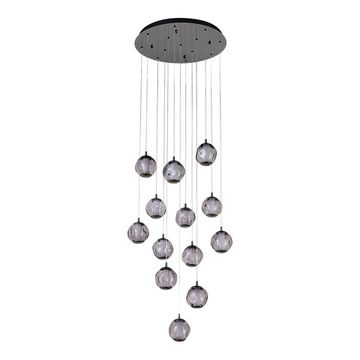 SL6520.403.13 Светильник подвесной ST-Luce черный жемчуг/прозрачно-дымчатый LED 1*65W 4000K HELMI