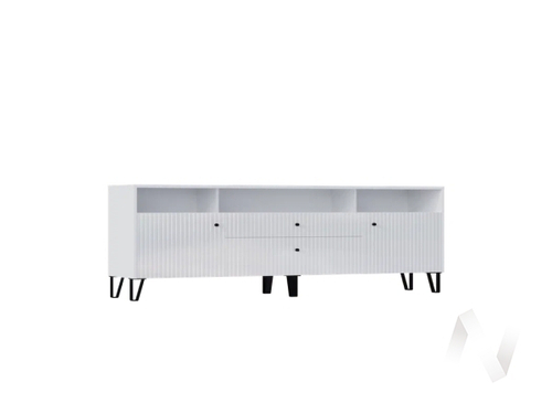 Тумба ТВ Гостиная Оливия (белый/белый глянец холодный)