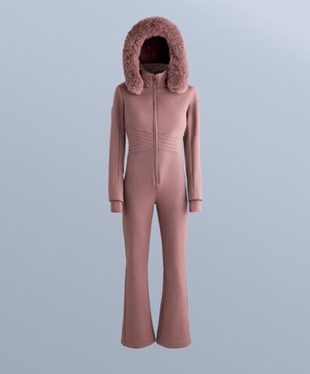 Oysho Водонепроницаемый облегающий эластичный горнолыжный комбинезон, фиолетово-розовый