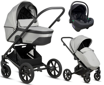 Детская коляска Noordi Aqua V2 3 в 1 с автокреслом Terra Edusky Black 1482602 Light Grey