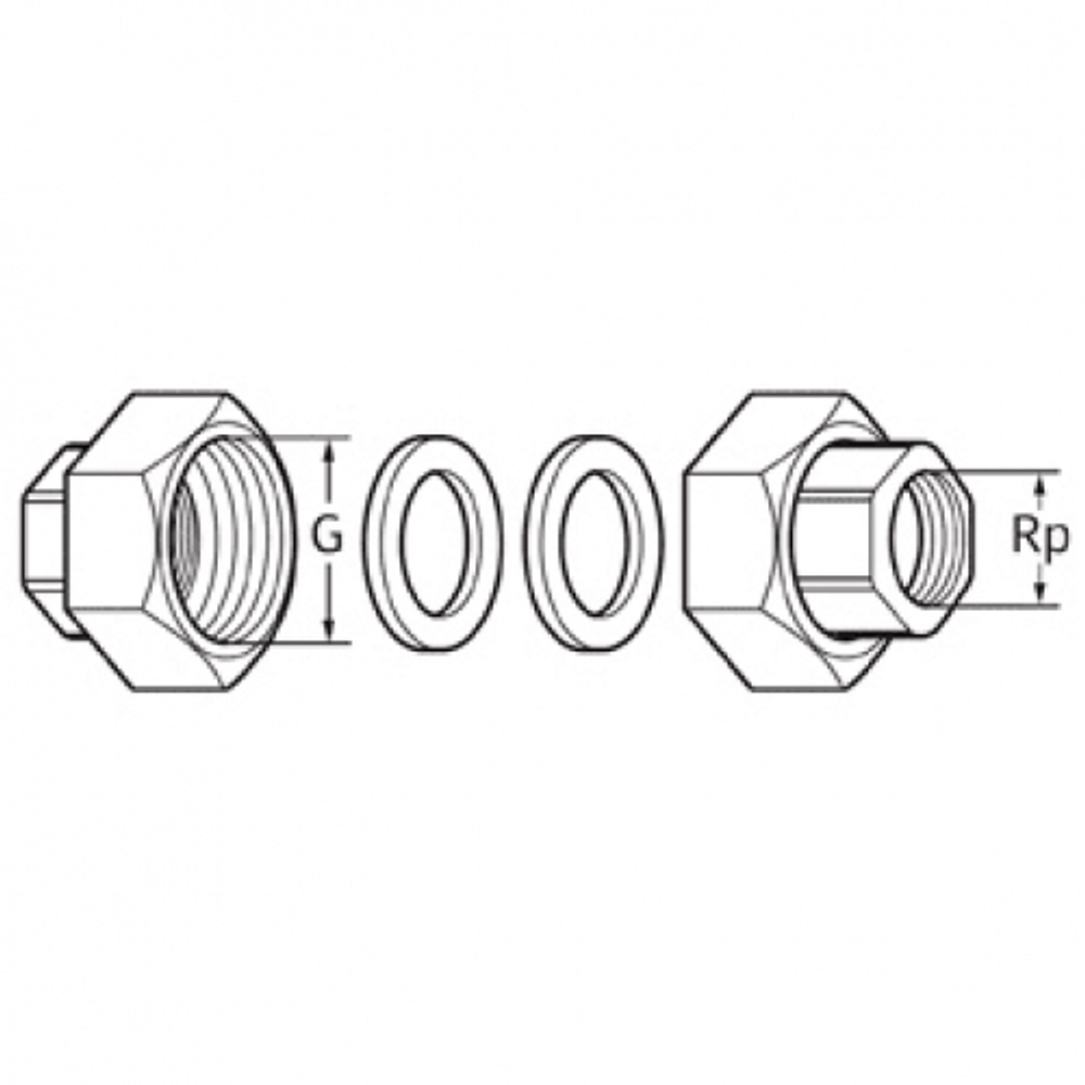 Комплект гаек для насоса WILO R11/2"-R1"GT (3XPART)+BOX-CHR