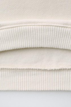 ZARA ТОЛСТОВКА С РУКАВАМИ РЕГЛАН И НАДПИСЬЮ, ЭКРЮ