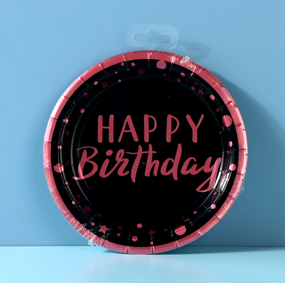 Тарелки одноразовые праздничные &quot;Pink Gold Birthday&quot;
