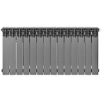 Радиатор биметаллический STOUT TITAN VENTIL 500 - 14 секций (подключение нижнее правое, цвет графит RAL 7024)