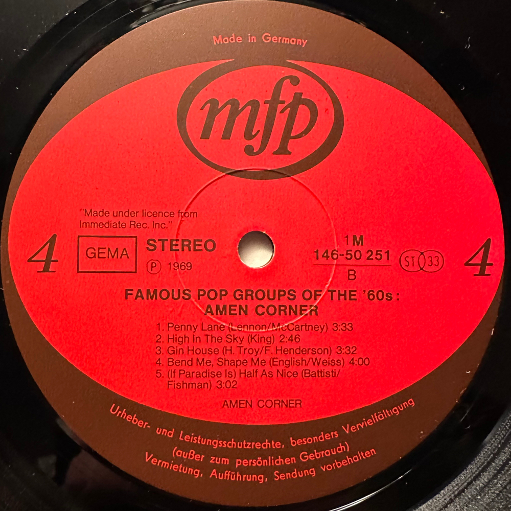 Small Faces & Amen Corner ‎– Famous Popgroups Of The '60s Vol. 1 2LP (Германия)
