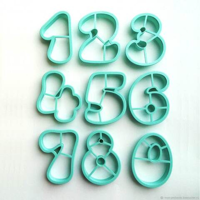 Вырубка для пряника, печенья, мастики с трафаретом "Цифры" набор