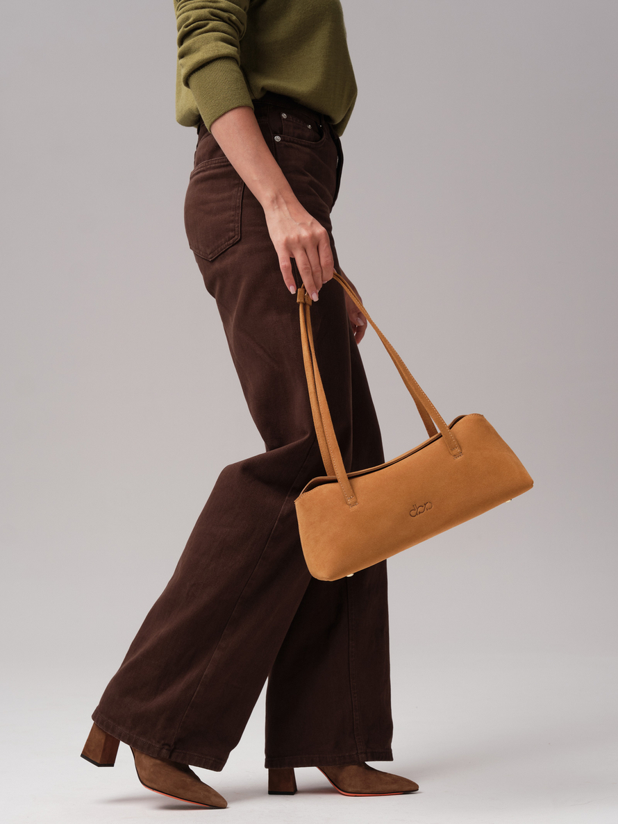 Женская замшевая сумка DBR 31127 светло-желтый