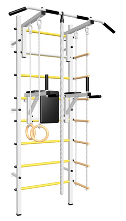 Шведская стенка Sv Sport усиленная 604 (Турник стандарт/Брусья/Канат/Kольца/Лестница)