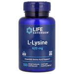 Life Extension, L-лизин, 620 мг, 100 растительных капсул