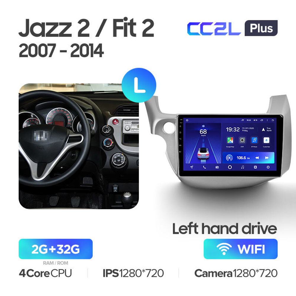 Teyes CC2L Plus 10,2" для Honda Jazz 2 2008-2014