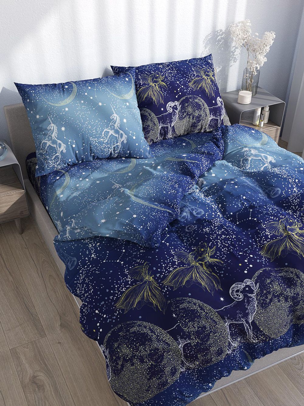 Пододеяльник перкаль Сказка "Утренняя звезда" 2-спальный на молнии 175x215 см