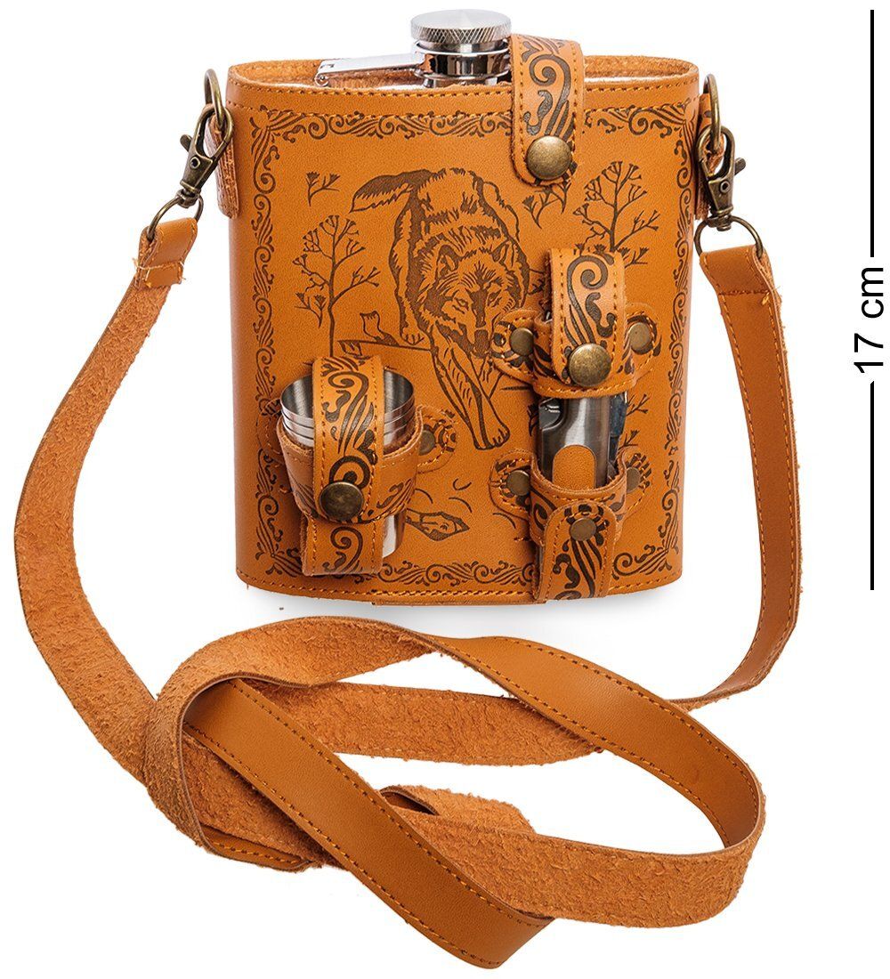 GT-52 Подарочный набор фляжка 500 мл с аксессуарами «Одинокий волк»